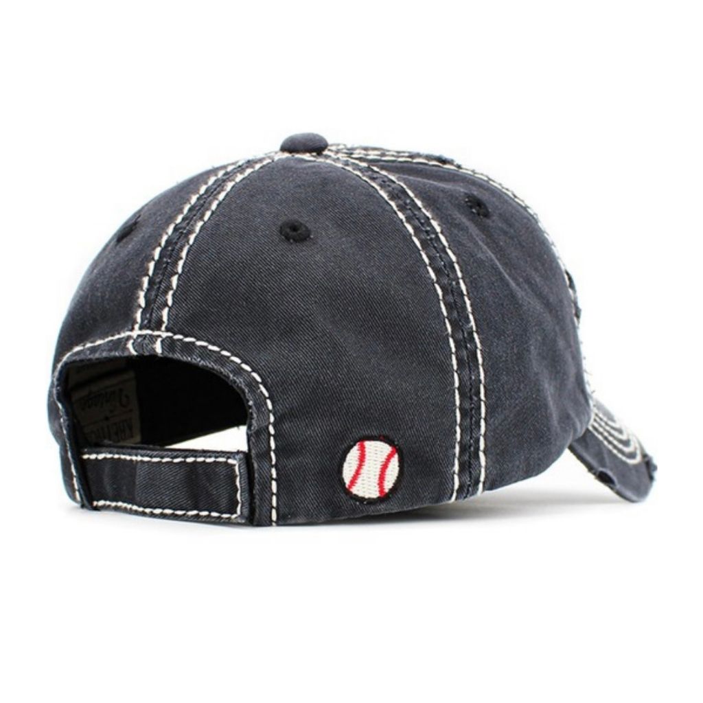 black baseball mom cap