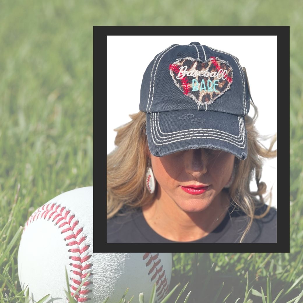 BLACK BASEBALL CAP BASEBALL BABE