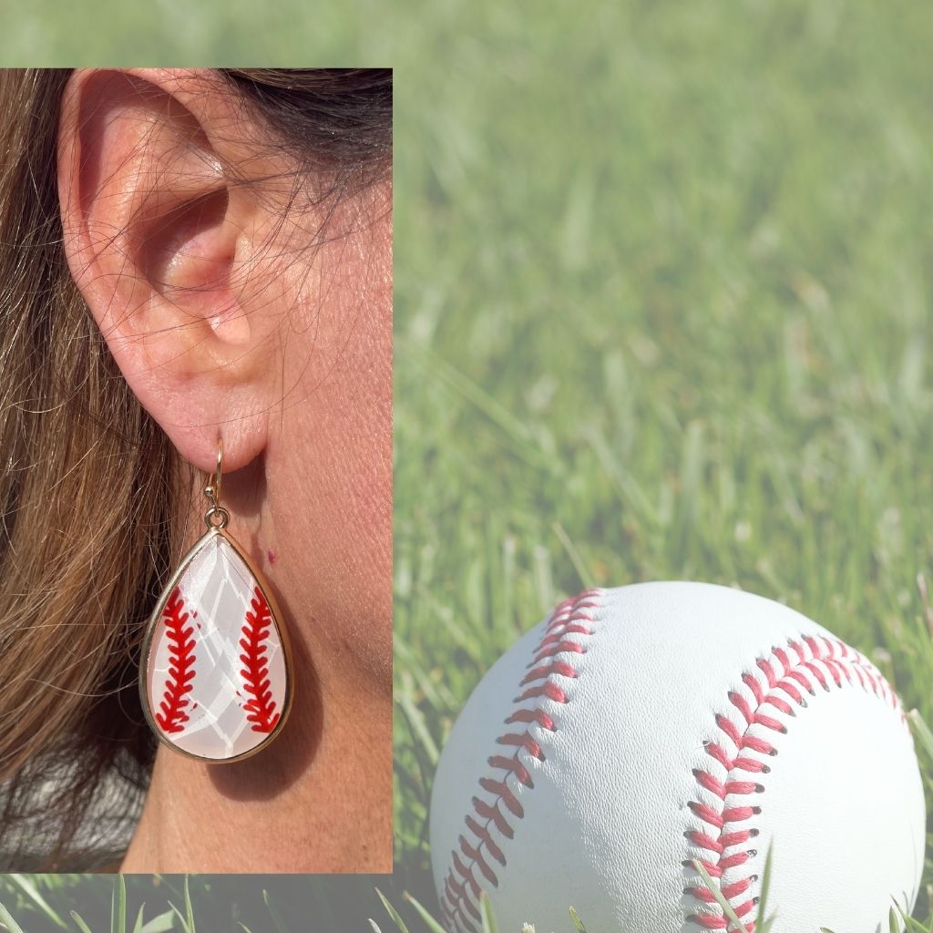 baseball earrings