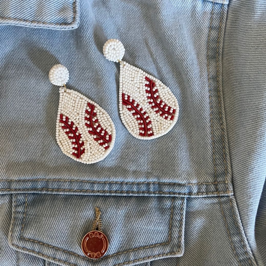 baseball dangle earrings