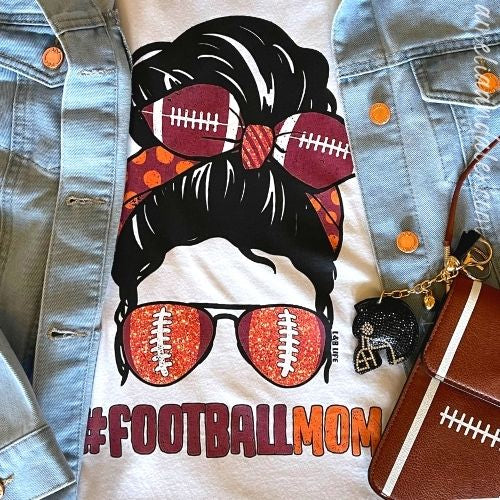white football mom t shirt