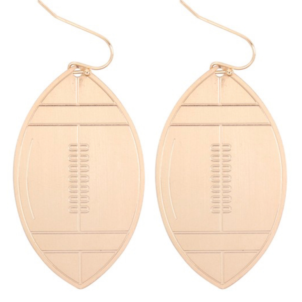 GOLD DANGLE FOOTBALL EARRINGS