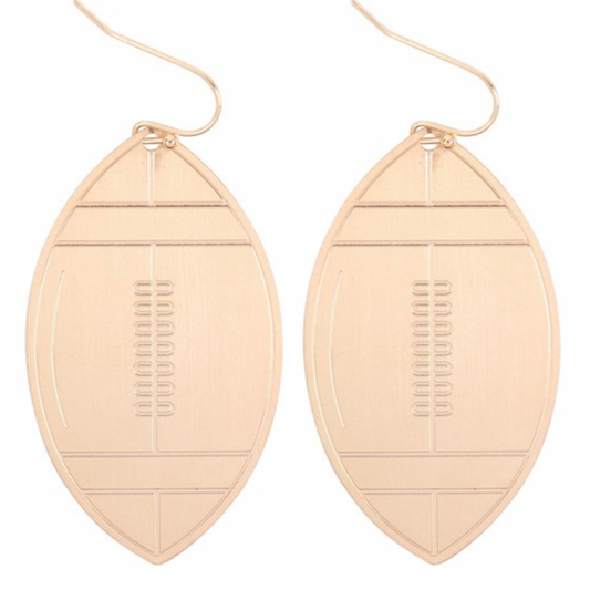 GOLD DANGLE FOOTBALL EARRINGS