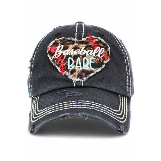 BLACK BASEBALL CAP BASEBALL BABE