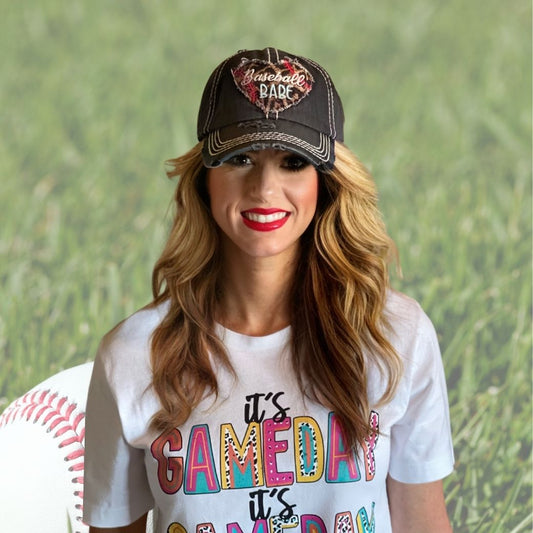 BLACK BASEBALL CAP BASEBALL BABE