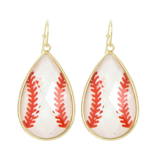 gold hook baseball earrings