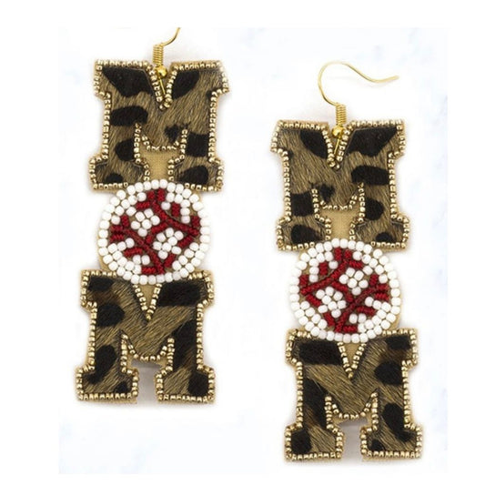 baseball mom earrings