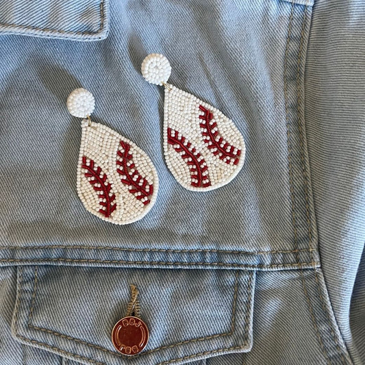 baseball dangle earrings