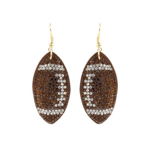 brown football dangle earrings