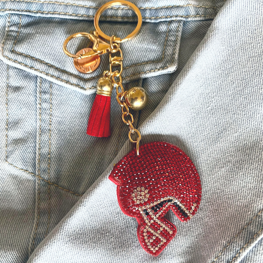 bling football helmet keychain