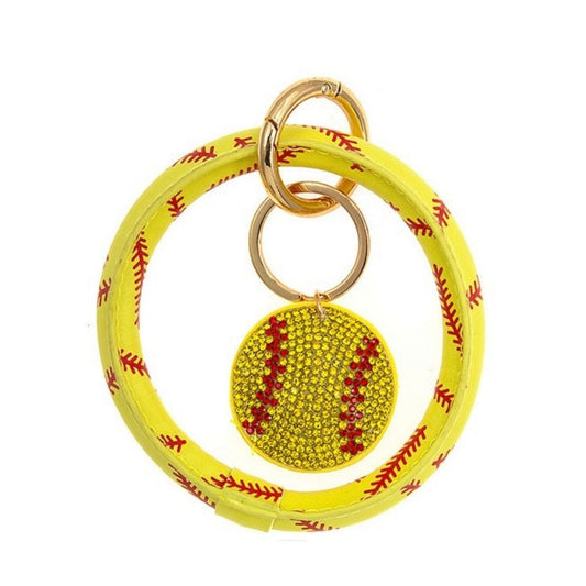 SOFTBALL WRISTLET: Bling Wristlet/Key Chain